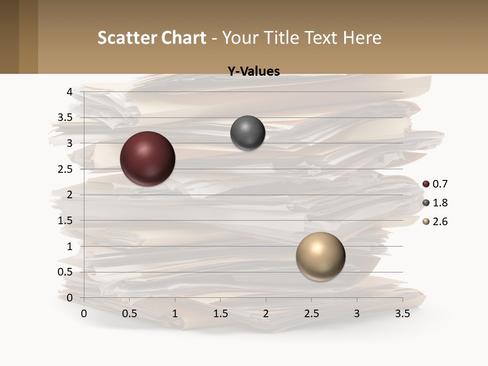 A Stack Of Files With A Business Card On Top Of It PowerPoint Template