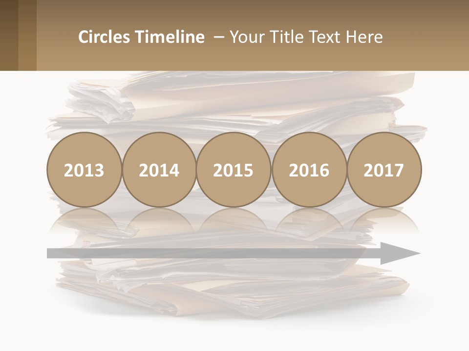 A Stack Of Files With A Business Card On Top Of It PowerPoint Template