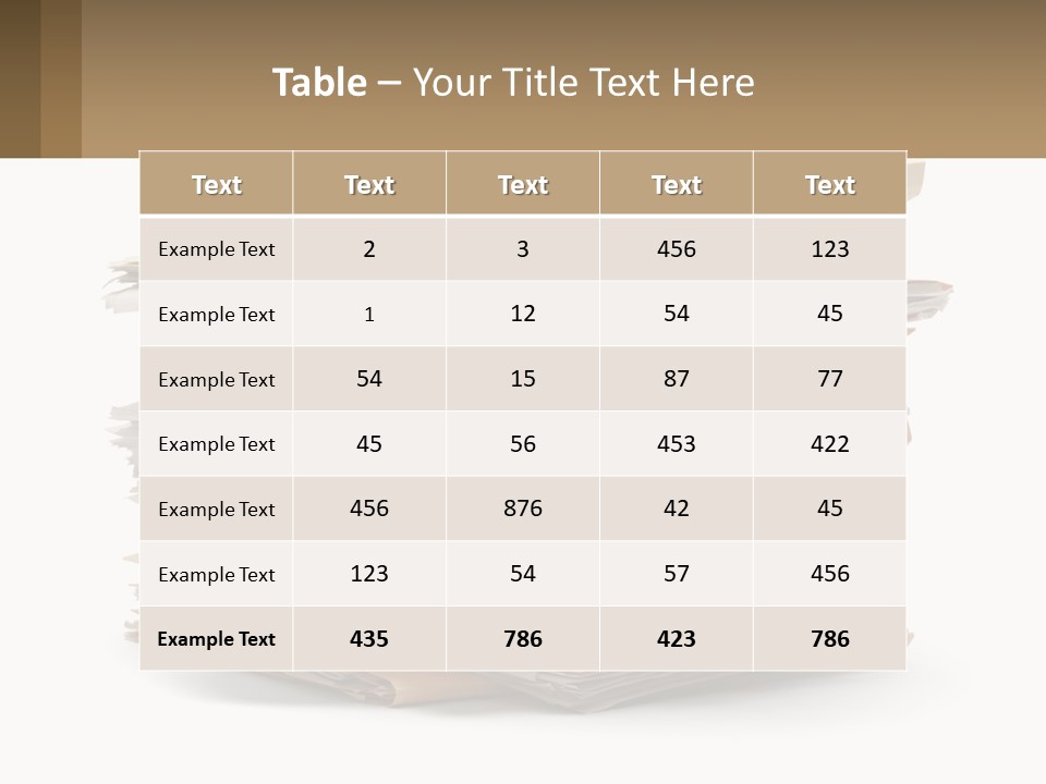 A Stack Of Files With A Business Card On Top Of It PowerPoint Template