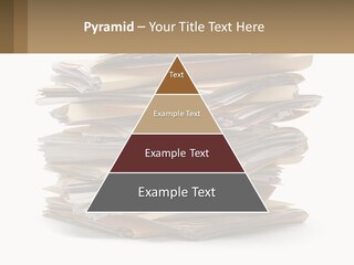 A Stack Of Files With A Business Card On Top Of It PowerPoint Template