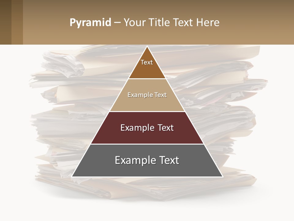 A Stack Of Files With A Business Card On Top Of It PowerPoint Template