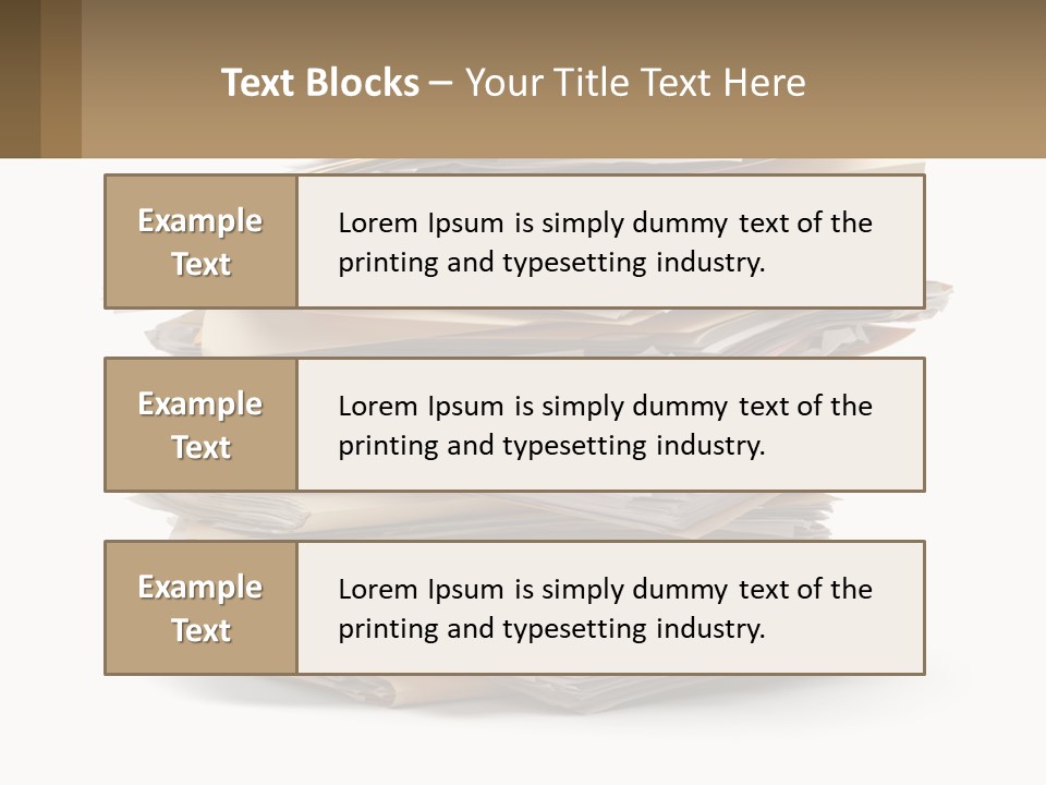 A Stack Of Files With A Business Card On Top Of It PowerPoint Template