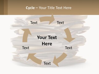 A Stack Of Files With A Business Card On Top Of It PowerPoint Template