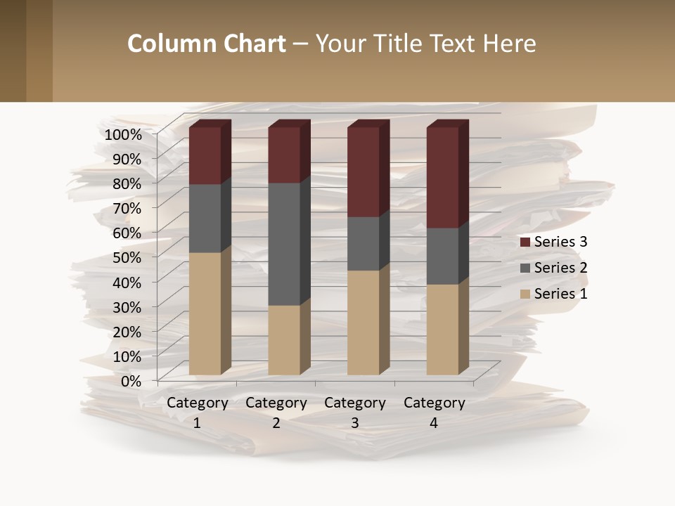A Stack Of Files With A Business Card On Top Of It PowerPoint Template
