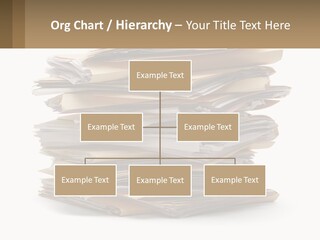 A Stack Of Files With A Business Card On Top Of It PowerPoint Template