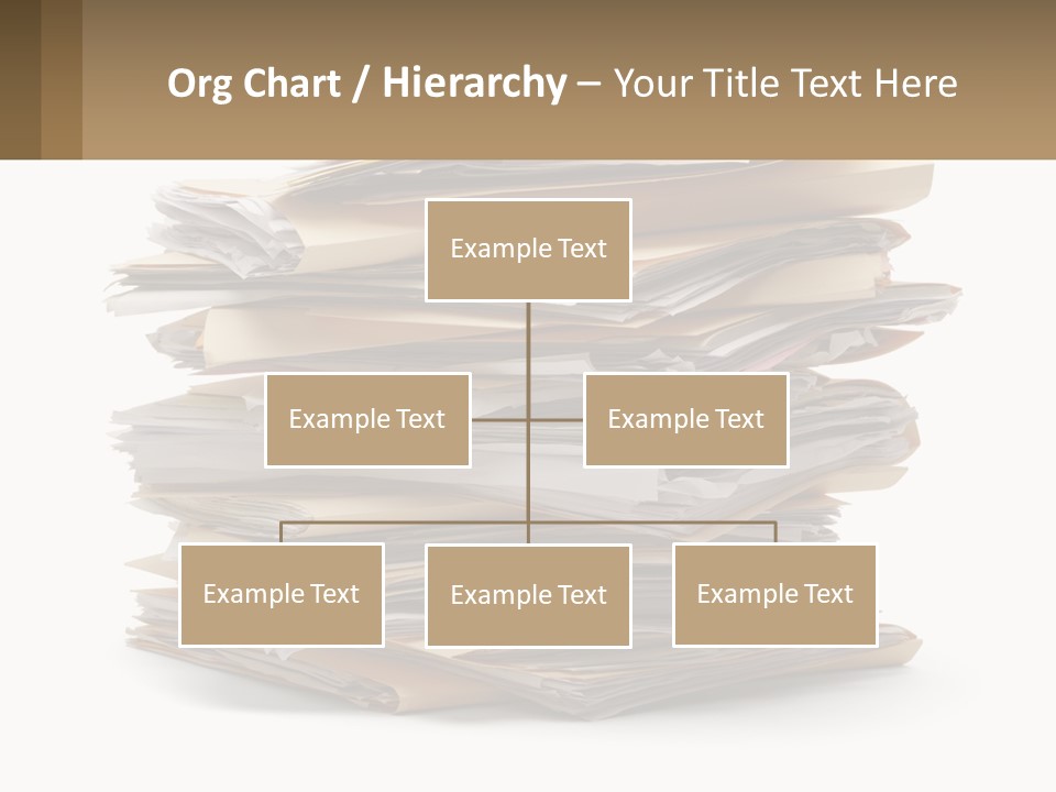 A Stack Of Files With A Business Card On Top Of It PowerPoint Template