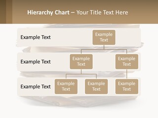 A Stack Of Files With A Business Card On Top Of It PowerPoint Template
