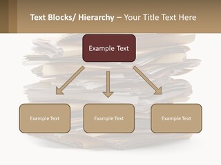 A Stack Of Files With A Business Card On Top Of It PowerPoint Template