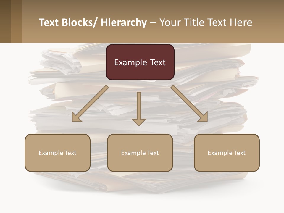 A Stack Of Files With A Business Card On Top Of It PowerPoint Template