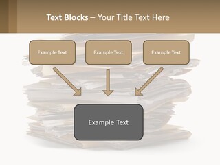 A Stack Of Files With A Business Card On Top Of It PowerPoint Template