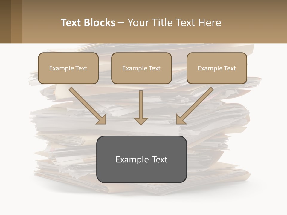 A Stack Of Files With A Business Card On Top Of It PowerPoint Template