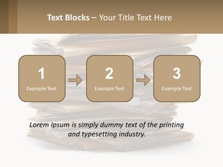 A Stack Of Files With A Business Card On Top Of It PowerPoint Template