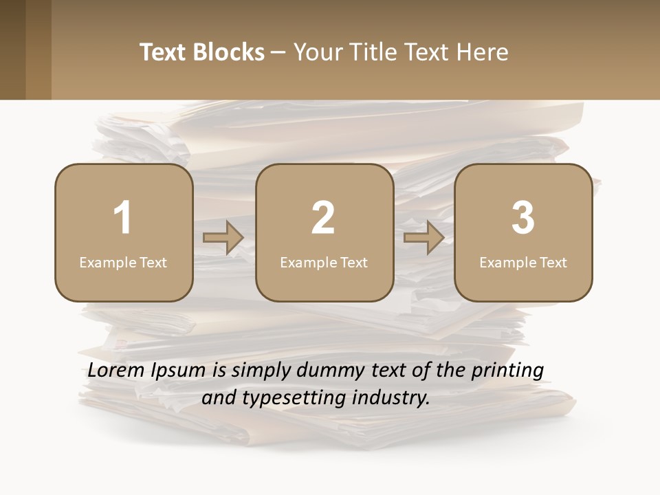 A Stack Of Files With A Business Card On Top Of It PowerPoint Template