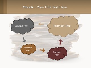 A Stack Of Files With A Business Card On Top Of It PowerPoint Template