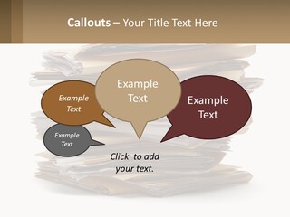 A Stack Of Files With A Business Card On Top Of It PowerPoint Template