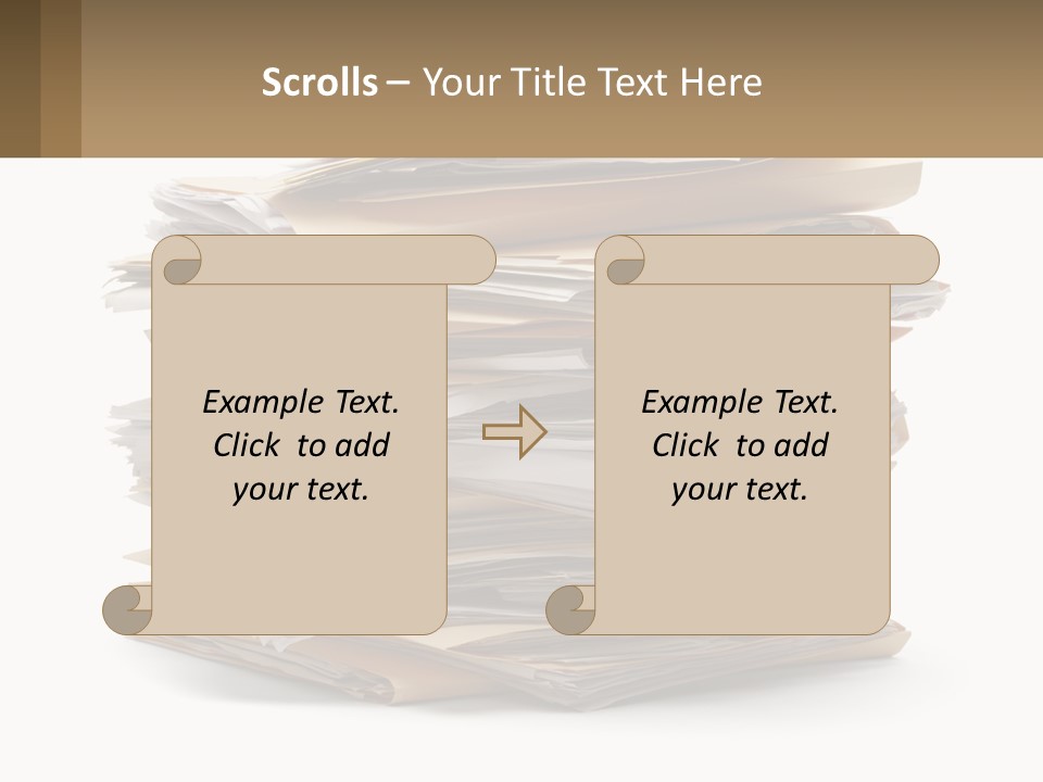 A Stack Of Files With A Business Card On Top Of It PowerPoint Template