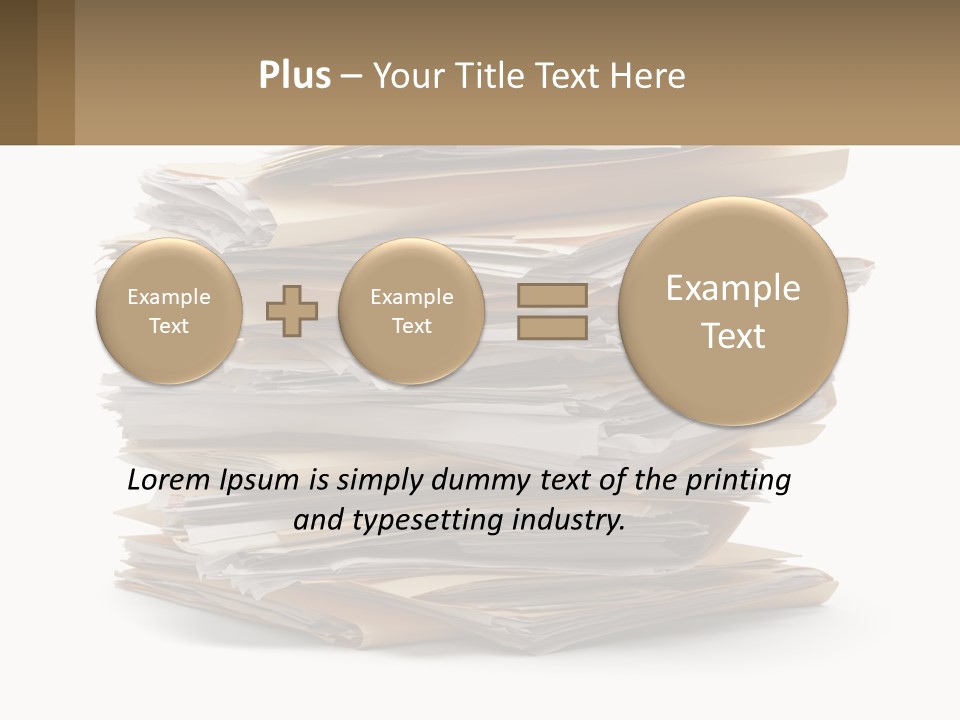 A Stack Of Files With A Business Card On Top Of It PowerPoint Template