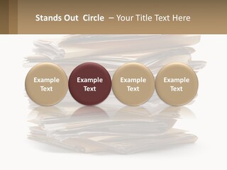 A Stack Of Files With A Business Card On Top Of It PowerPoint Template