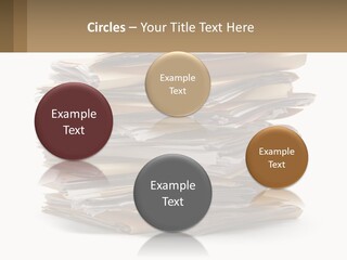 A Stack Of Files With A Business Card On Top Of It PowerPoint Template