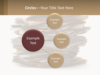 A Stack Of Files With A Business Card On Top Of It PowerPoint Template