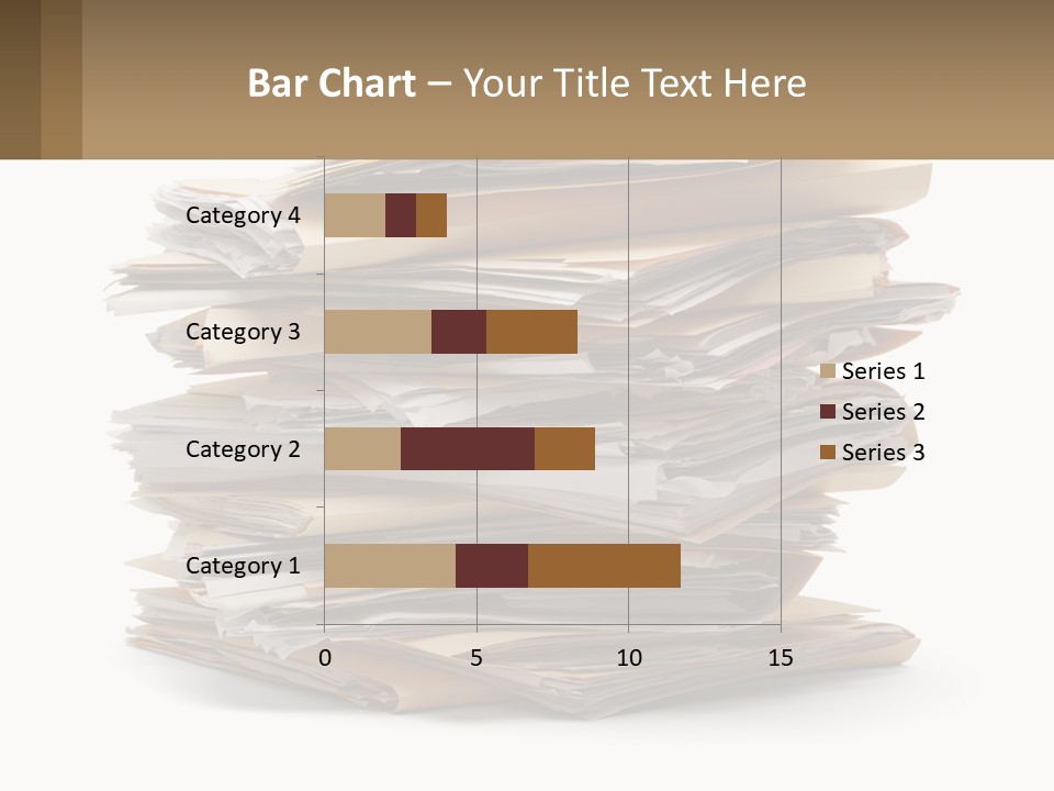 A Stack Of Files With A Business Card On Top Of It PowerPoint Template