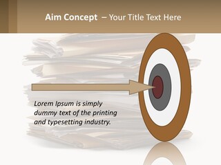 A Stack Of Files With A Business Card On Top Of It PowerPoint Template