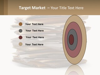 A Stack Of Files With A Business Card On Top Of It PowerPoint Template