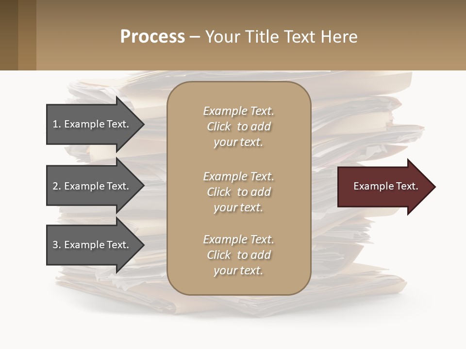 A Stack Of Files With A Business Card On Top Of It PowerPoint Template