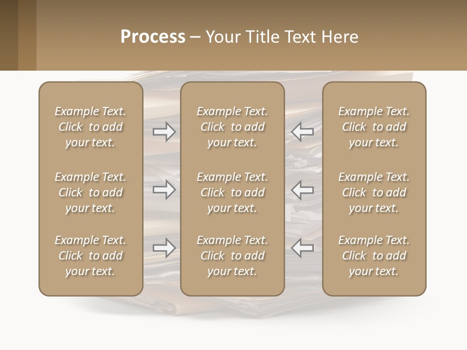 A Stack Of Files With A Business Card On Top Of It PowerPoint Template