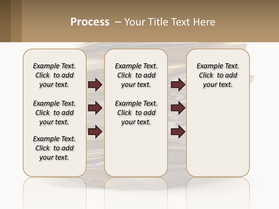 A Stack Of Files With A Business Card On Top Of It PowerPoint Template