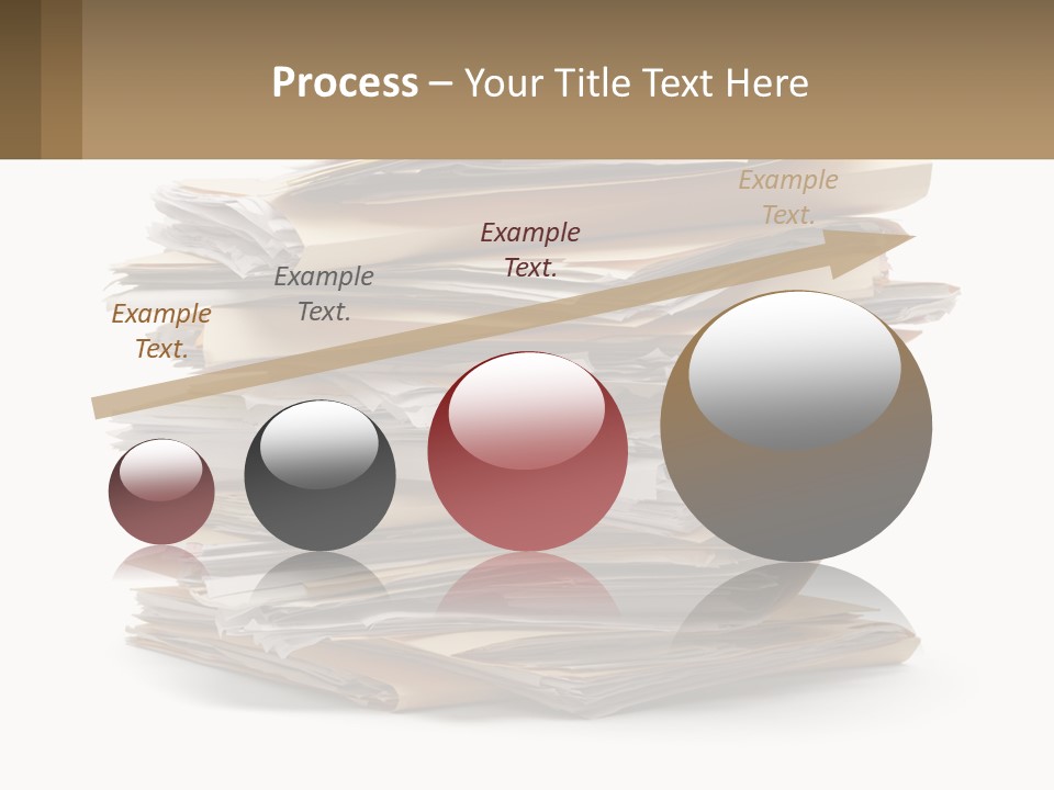 A Stack Of Files With A Business Card On Top Of It PowerPoint Template