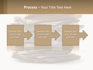 A Stack Of Files With A Business Card On Top Of It PowerPoint Template