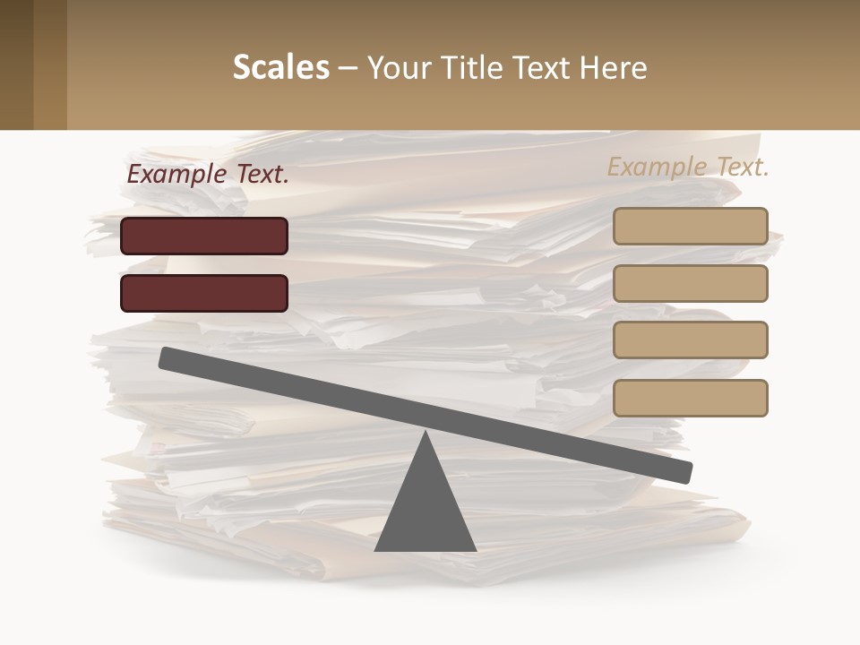 A Stack Of Files With A Business Card On Top Of It PowerPoint Template