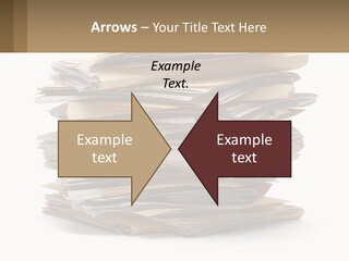 A Stack Of Files With A Business Card On Top Of It PowerPoint Template