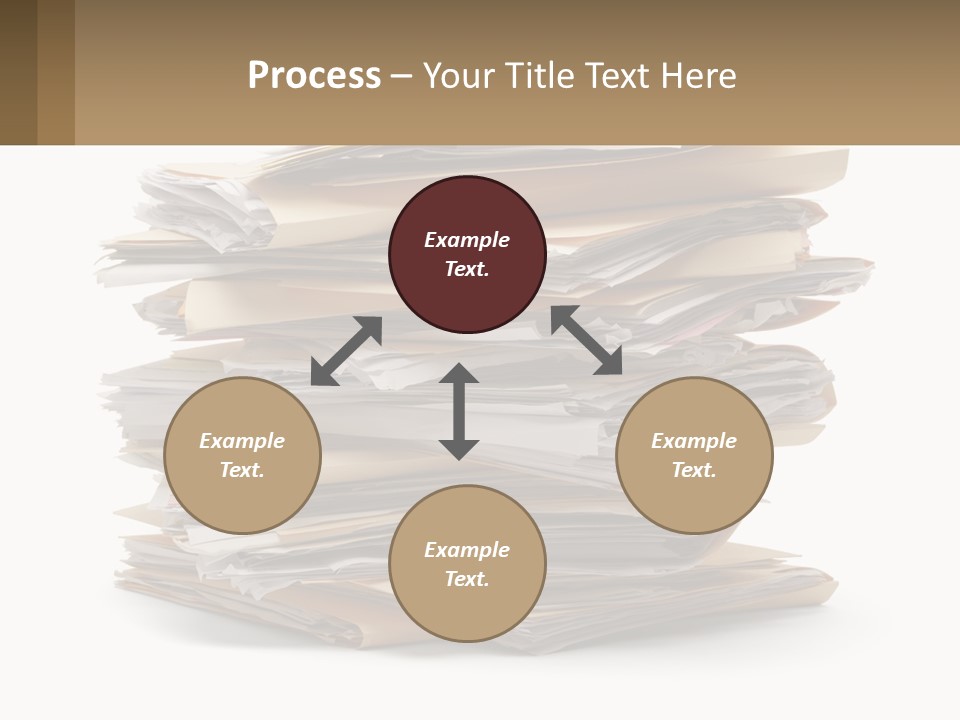 A Stack Of Files With A Business Card On Top Of It PowerPoint Template