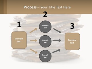 A Stack Of Files With A Business Card On Top Of It PowerPoint Template