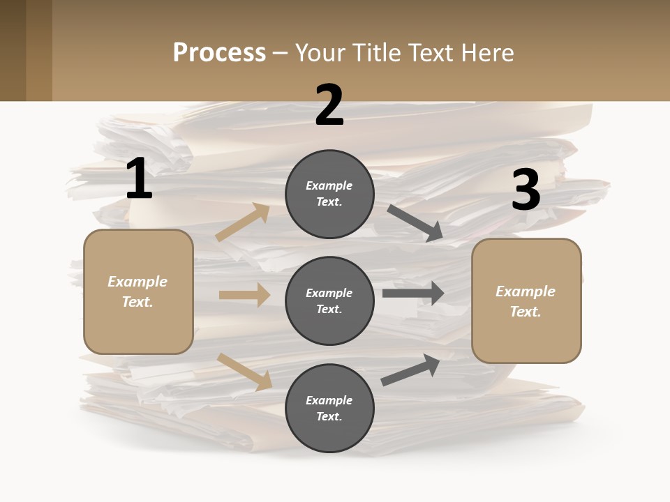 A Stack Of Files With A Business Card On Top Of It PowerPoint Template