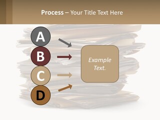 A Stack Of Files With A Business Card On Top Of It PowerPoint Template