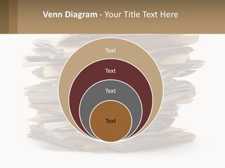 A Stack Of Files With A Business Card On Top Of It PowerPoint Template