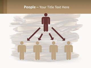 A Stack Of Files With A Business Card On Top Of It PowerPoint Template