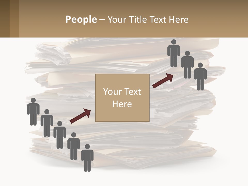 A Stack Of Files With A Business Card On Top Of It PowerPoint Template