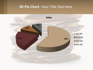 A Stack Of Files With A Business Card On Top Of It PowerPoint Template