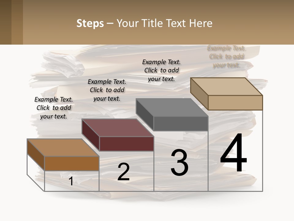 A Stack Of Files With A Business Card On Top Of It PowerPoint Template