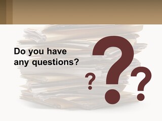 A Stack Of Files With A Business Card On Top Of It PowerPoint Template