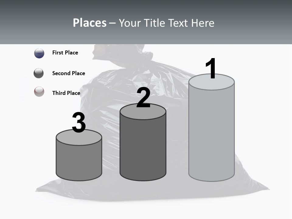 A Black Trash Bag With A Name Tag On It PowerPoint Template