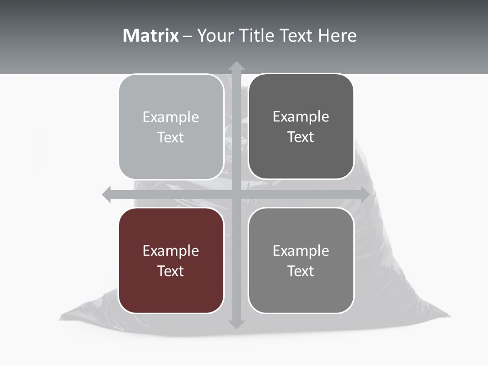 A Black Trash Bag With A Name Tag On It PowerPoint Template