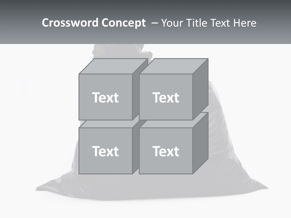 A Black Trash Bag With A Name Tag On It PowerPoint Template