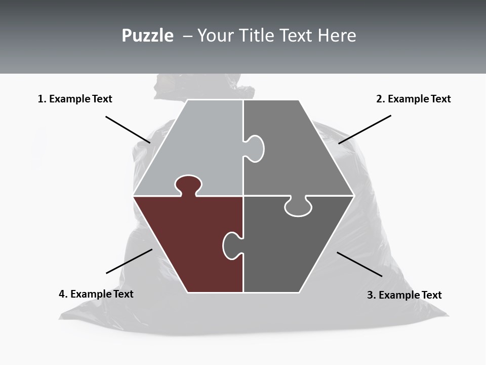 A Black Trash Bag With A Name Tag On It PowerPoint Template