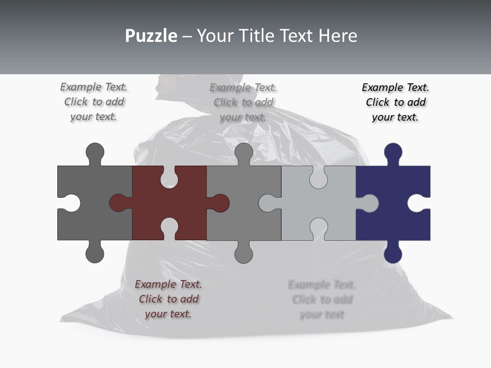 A Black Trash Bag With A Name Tag On It PowerPoint Template