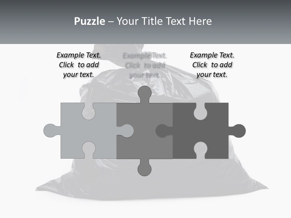 A Black Trash Bag With A Name Tag On It PowerPoint Template